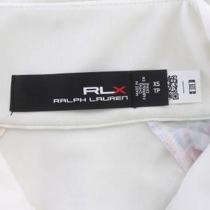 RLX RALPH LAUREN ハーフジップ カットソー 花柄 ストレッチ スタンドカラー 長袖 XS 白 ホワイト /G