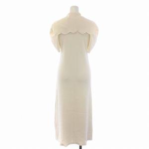 CELFORD 22SS スカラップセーラーニットワンピース ロング 半袖 32 XXS 白 ホワイト CWN0221069