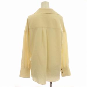 ebure シャツ ブラウス 長袖 フリンジ ウール 比翼ボタン 36 S アイボリー