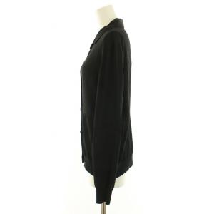 Theory SILK COMBO SH CARD シルクコンボシャツカーディガン ニット シャツ 長袖 レギュラーカラー 切替 S 黒