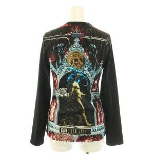 GAULTIER JEANS カットソー アーカイブ 総柄 40 ブラック