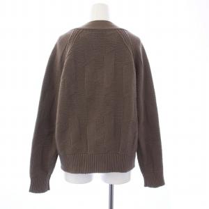 HERMES Hモチーフ カレッジ スモールフィット カーディガン 34 ブラウン
