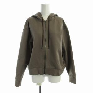 Theory 22SS Vis Ponte Hoodie ジップアップパーカー スウェット フード 長袖 S 茶 ブラウン
