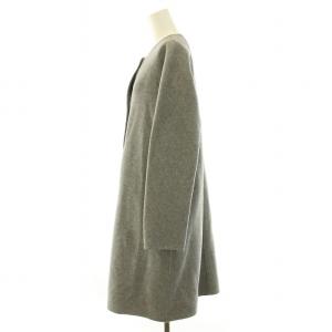 Theory ノーカラーコート アウター ロング丈 薄手 ウール S グレー