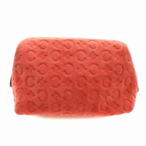 CELINE et GUERLAIN CHERRY BLOSSOM ポーチ 小物入れ トリオンフ エンボスロゴ 総柄 スエード 赤 レッド