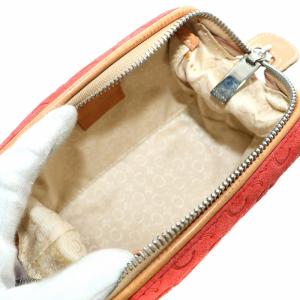 CELINE et GUERLAIN CHERRY BLOSSOM ポーチ 小物入れ トリオンフ エンボスロゴ 総柄 スエード 赤 レッド