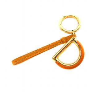 Christian Dior キーホルダー チャーム レザー タグ付き キャメル ゴールドカラー /YT OH