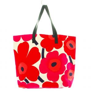 marimekko Unikko ウニッコ トートバッグ キャンバス コットン 赤 レッド 白 ホワイト
