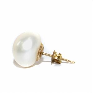 agete ピアス 両耳用 アコヤパール K10 白 ホワイト