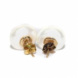 agete ピアス 両耳用 アコヤパール K10 白 ホワイト