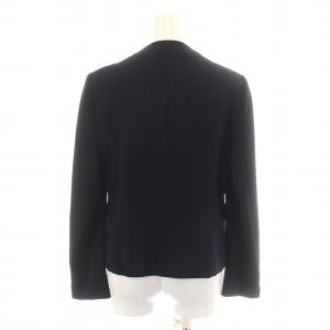 ANAYI 20AW ノーカラージャケット 背抜き 38 M 紺 ネイビー