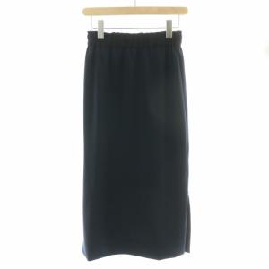 ANAYI 21SS タイトスカート ロング ミモレ サイドスリット ウエストゴム 36 S 紺 ネイビー