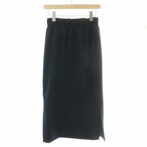 ANAYI 21SS タイトスカート ロング ミモレ サイドスリット ウエストゴム 36 S 紺 ネイビー