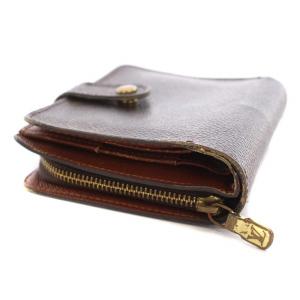 LOUIS VUITTON モノグラム コンパクト ジップ 二つ折り財布 ラウンドファスナー 茶 ブラウン M61667