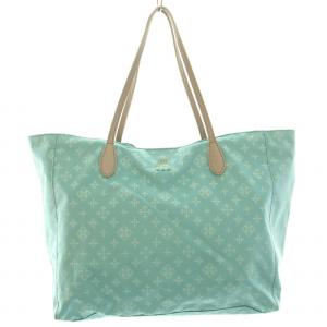 russet トートバッグ ハンドバッグ ナイロン レザー モノグラム 総柄 ロゴ 水色 ライトブルー /BB
