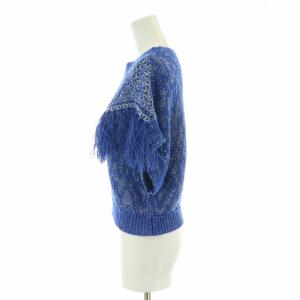 Ameri VINTAGE 23SS TASSEL COMPACT KNIT TOP ニット カットソー タッセル ドルマンスリーブ 半袖 F 青 ブルー