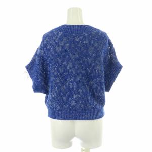 Ameri VINTAGE 23SS TASSEL COMPACT KNIT TOP ニット カットソー タッセル ドルマンスリーブ 半袖 F 青 ブルー