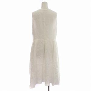 ARMANI COLLEZIONI リネン ワンピース ノースリーブ ロング 46 M 白 ホワイト