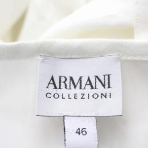ARMANI COLLEZIONI リネン ワンピース ノースリーブ ロング 46 M 白 ホワイト