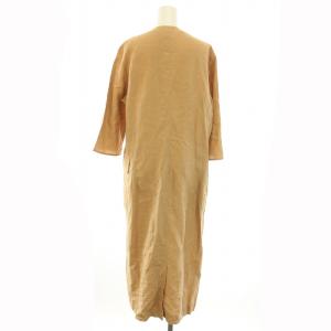 Max Mara ノーカラーコート アウター ロング 麻 リネン 42 L ベージュ