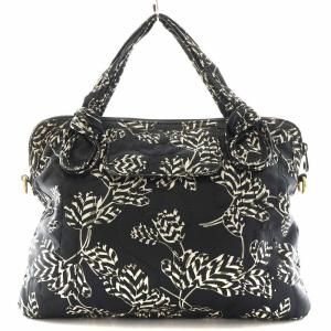MARC by MARC JACOBS トートバッグ ハンドバッグ 総柄 ナイロン 黒 ブラック