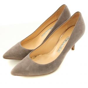 パンプス ポインテッドトゥ ハイヒール スエード 37 24cm グレー /BB