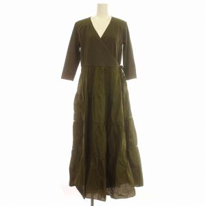 BALLERINA MAXI DRESS ラップワンピース 36 カーキ