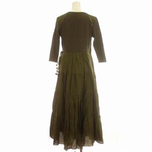 BORDERS at BALCONY BALLERINA MAXI DRESS ラップワンピース 36 カーキ