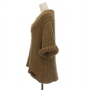 BURBERRY BRIT 厚手 セーター ニット 五分袖 S 茶 ベージュ /YM