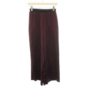 24SS サテンイージーパンツ ワイドパンツ 36 S ボルドー 黒 ブラック /YT