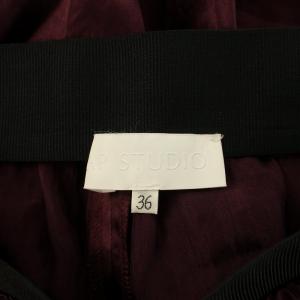 AP STUDIO 24SS サテンイージーパンツ ワイドパンツ 36 S ボルドー 黒 ブラック /YT