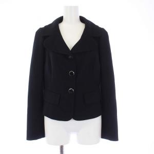 Harrods フォーマルスーツ セットアップ テーラードジャケット ワンピース ひざ丈 半袖 ウール 2 M 黒 ブラック