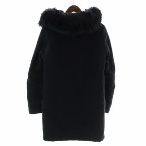 ATTACHMENT フードファーコート ロング チャイニーズラクーン ウール 1 S 黒 ブラック
