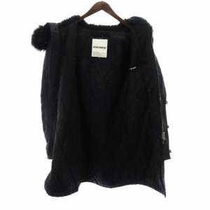 ATTACHMENT フードファーコート ロング チャイニーズラクーン ウール 1 S 黒 ブラック