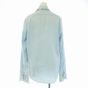 MADISONBLUE ダンガリーシャツ ラウンドカラー フリル 長袖 2 M 青 水色 ライトブルー MB224-5010HP