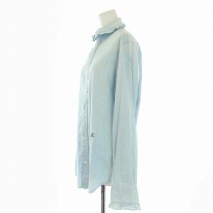 MADISONBLUE ダンガリーシャツ ラウンドカラー フリル 長袖 2 M 青 水色 ライトブルー MB224-5010HP
