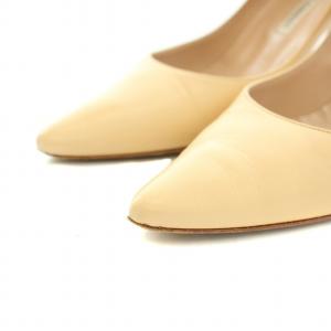 MANOLO BLAHNIK パンプス ポインテッドトゥ ハイヒール レザー 36 23.0cm ベージュ