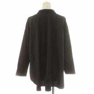 mizuiro ind mizuiroind シャツ ブラウス テールカット 長袖 プルオーバー 襟ベロア 黒 ブラック /KL
