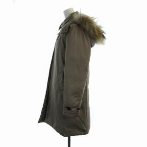 STAMMBAUM ダウンコート ロング ラクーンファー フード付き 3WAY S グレージュ