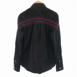 FACETASM シャツ 切替 リブニット コットン ライン 長袖 4 M 黒 ブラック HR-SH-M03