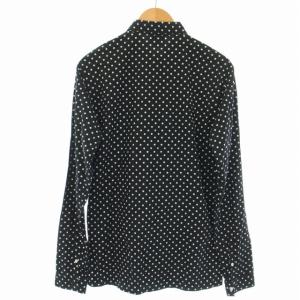 FACETASM シャツ ドット コットン 刺繍 クロス 長袖 M 黒 ブラック 白 ホワイト