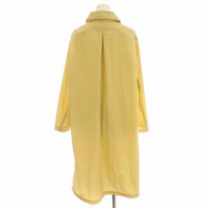 DANTON TAFFETA WORK COAT ステンカラーコート ナイロン タフタ ロング 34 M イエローベージュ