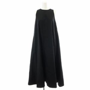 Spick&Span 22SS 綿リネンアメスリワンピース ロング マキシ 麻 ノースリーブ F 黒 ブラック 22040200602020