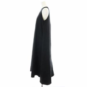 Spick&Span 22SS 綿リネンアメスリワンピース ロング マキシ 麻 ノースリーブ F 黒 ブラック 22040200602020