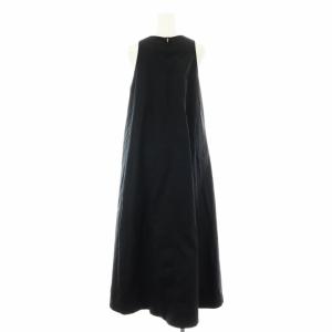 Spick&Span 22SS 綿リネンアメスリワンピース ロング マキシ 麻 ノースリーブ F 黒 ブラック 22040200602020