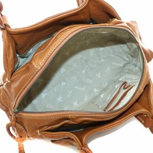 genten ハンドバッグ ボストン レザー タッセル 茶 ブラウン /NW43