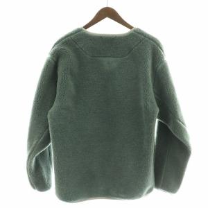 HELLY HANSEN ファイバーパイルカーディガン ブルゾン ジャケット ジップアップ ノーカラー ボア M 緑 グリーン HE52174