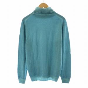 Cruciani ウールタートルネックニット セーター 長袖 52 3L 青 ブルー CU2707