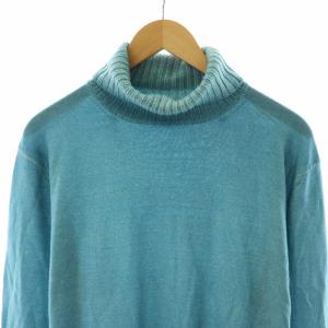 Cruciani ウールタートルネックニット セーター 長袖 52 3L 青 ブルー CU2707