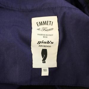 EMMETI giab's archivio テーパードパンツ スラックス ジップフライ ストレッチ ベルト 牛革 50 黒 ブラック